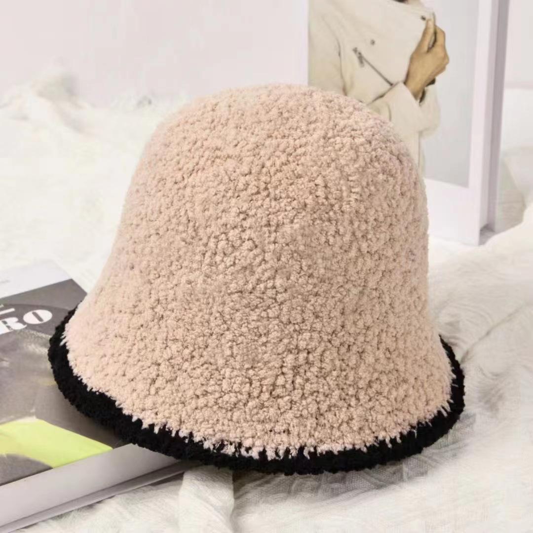 

Рыбацкая шляпа женская осенне-зимняя корейская версия цветная плюшевая шляпа-горшок с завитыми краями японская универсальная теплая толстая панама One Size легкие хаки