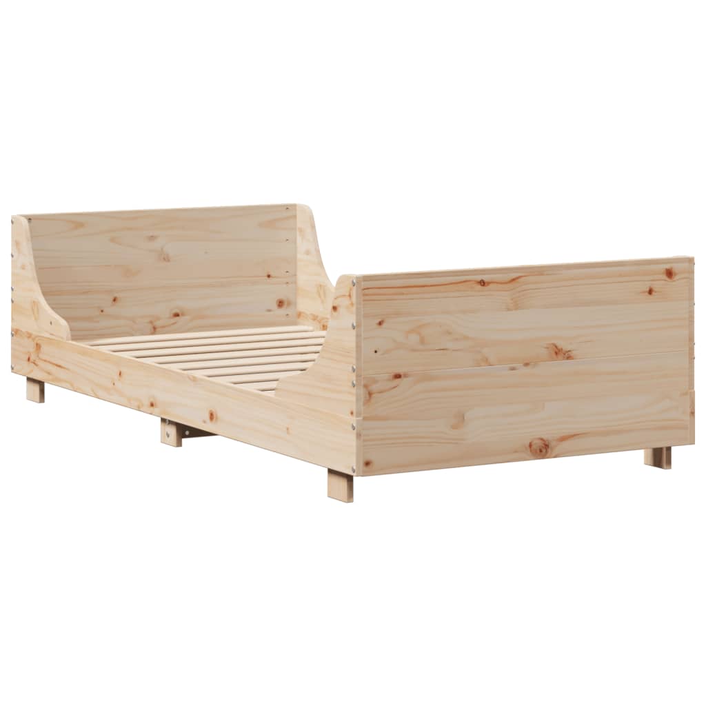 Solid Wood Bed without Mattress 75 x 190 cm Pine Wood