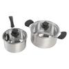 Stainless Steel Saucepan Milk Pan with Long Heatproof Handle Stockpot with 2 Ear Handles Cooking