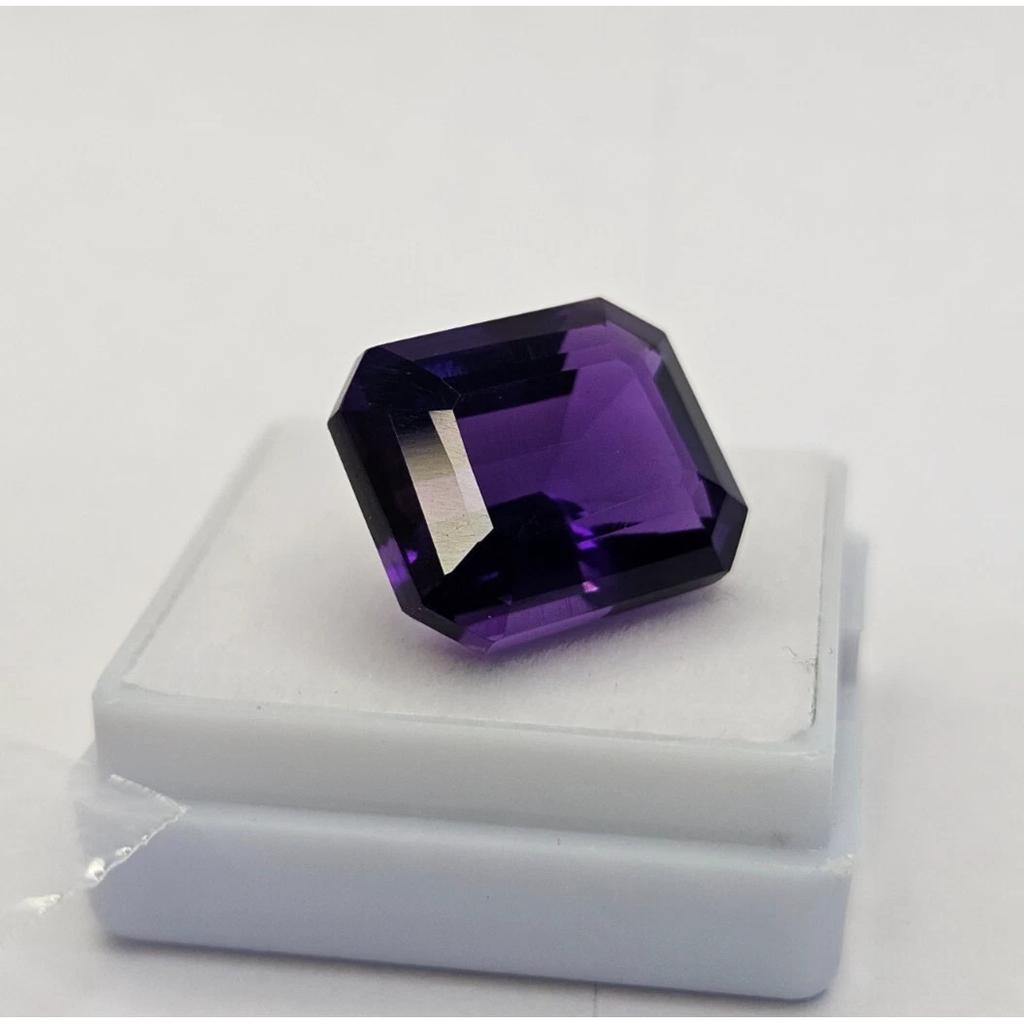 Emerald Cut Natural Amethyst Purple Ring 12-13 Ct Stunning Certified Gemstone