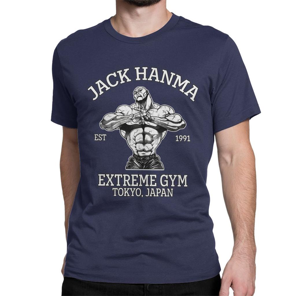 Baki The Grappler Jack Hanma Gyms T Shirt Men Women 100% Cotton Vintage T-Shirts Aesthetic Arts Anime Tee Shirt Tops Plus Size
