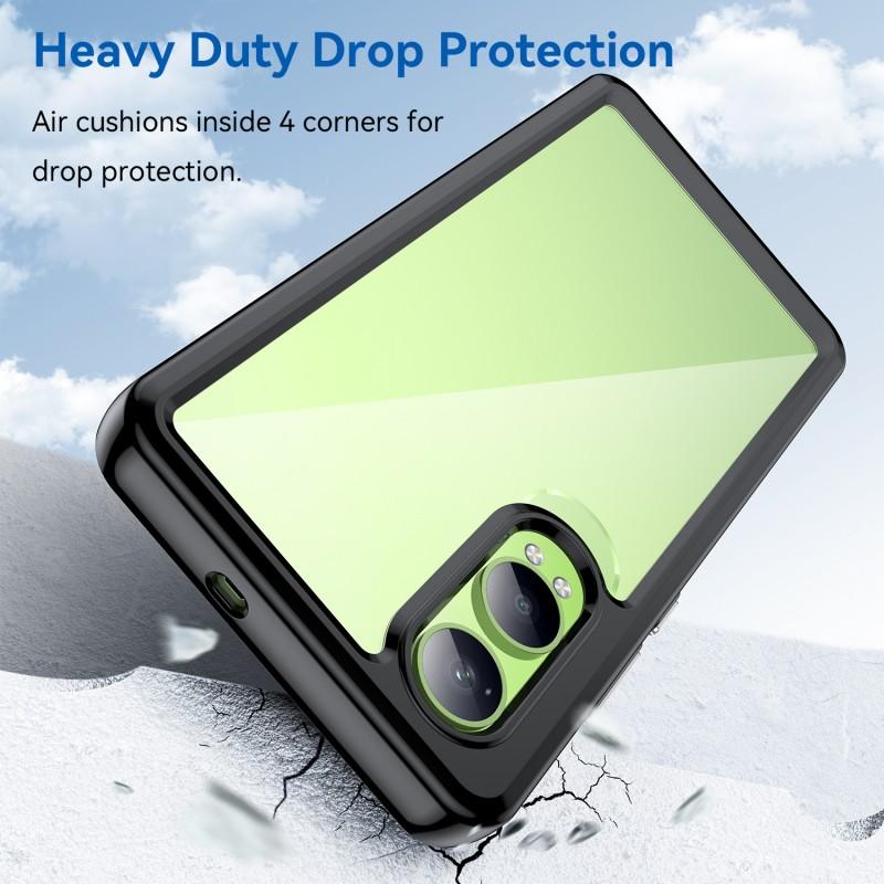 For OnePlus Nord CE4 Lite 5G Phone Case WANLONFENG XC Series TPU Acrylic Cover with Tempered Glass (Big Lens Hole)