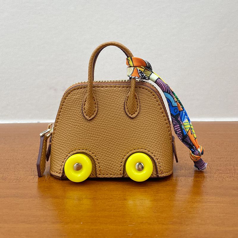 

Мини Подвеска-брелок в виде ракушки на колесике: Милый кошелек для монет и аксессуар для наушников - Новый шарм в виде сумки для боулинга 9.5x9.5