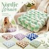 Handwoven Nordic Style Cushion Soft Plush Knitted Pillow Decorative Seat Pad for Home Office Sofa Chair Use