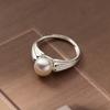 925 Sterling Silver Jewelry Ladies Pearl Rings For Women Wedding Engagement Vintage Accessories Jewellery Moneys 925
