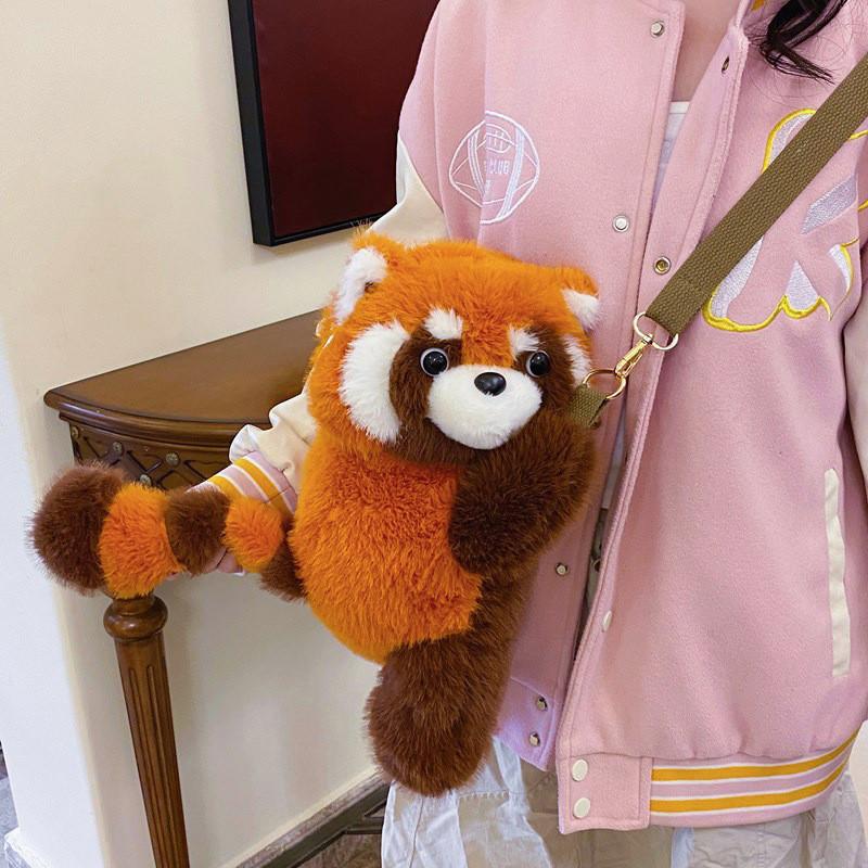 Lotor Procyon Plush Backpack Soft Cartoon Lightweight For Casual Outings School