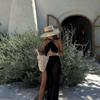Straw Grass Dome Straw Summer Hat  Ladies Seaside Travel Sun Hat Hepburn Style Wide Brim Hat    Sombrero Mujer