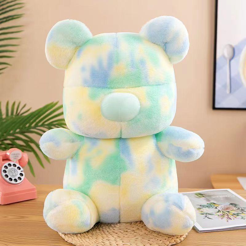 Colorful bear doll cute large rabbit stuffed bear plush toy throw pillow girl gift grab machine doll