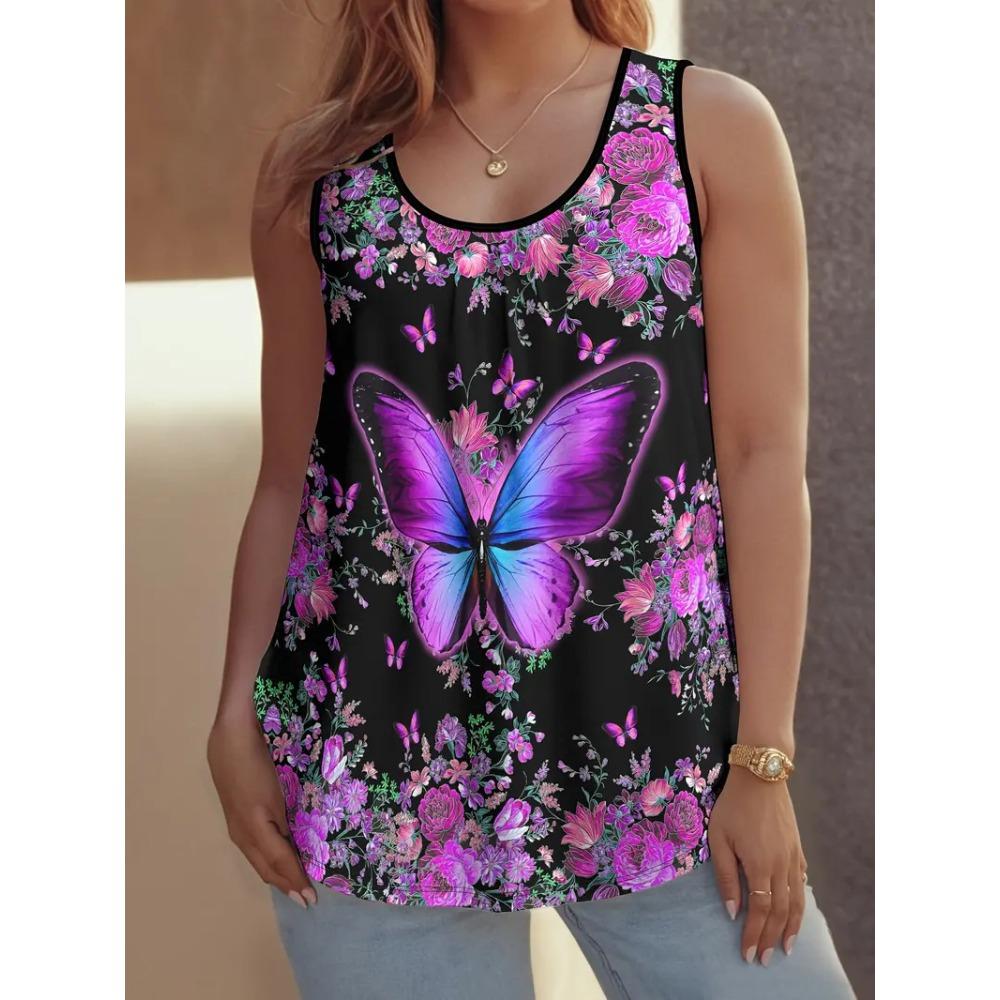 Summer New Casual Versatile Fashion Colorful Animal Patterns Large Size Vest Comfortable Women's Loose Breathable Sleeveless Vest