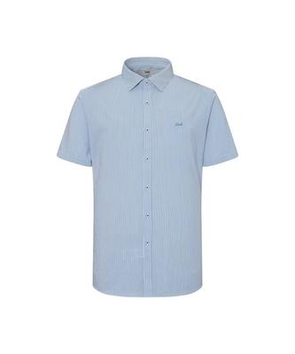 Dagseusyeocheu Rayon Blend Easy Care Stretch Striped Dress Short Sleeve Shirt Slim Fit_Dls2Shds630B1