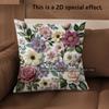 2D Vintage Floral Print Throw Pillow Covers Pattern Cushion Cover Suitable For Sofa Bedroom Car Pillow Cover