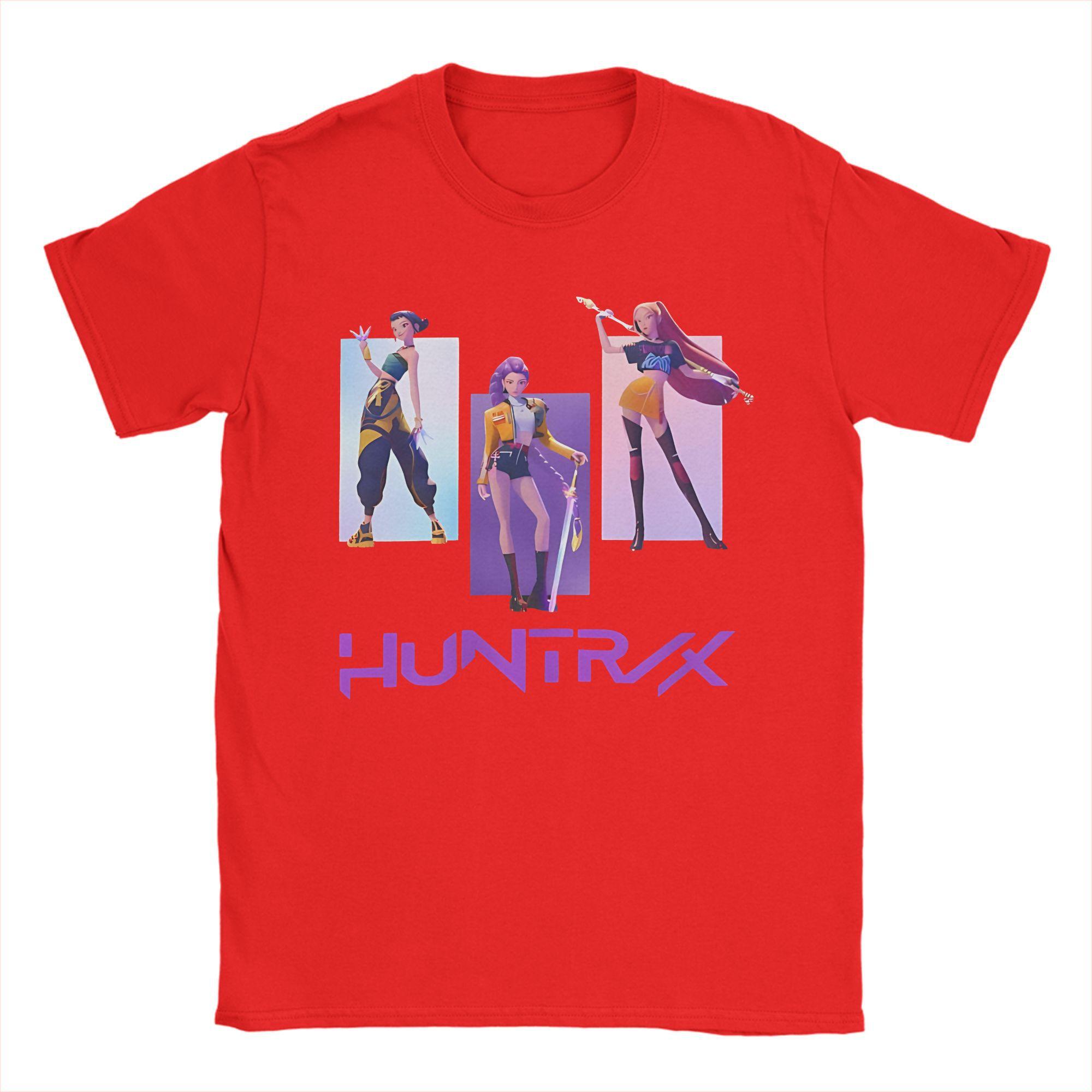 Men Women Huntrix Kpop Demon Hunters Shirt Pure Cotton Printed T-Shirt Clothing Outfits S