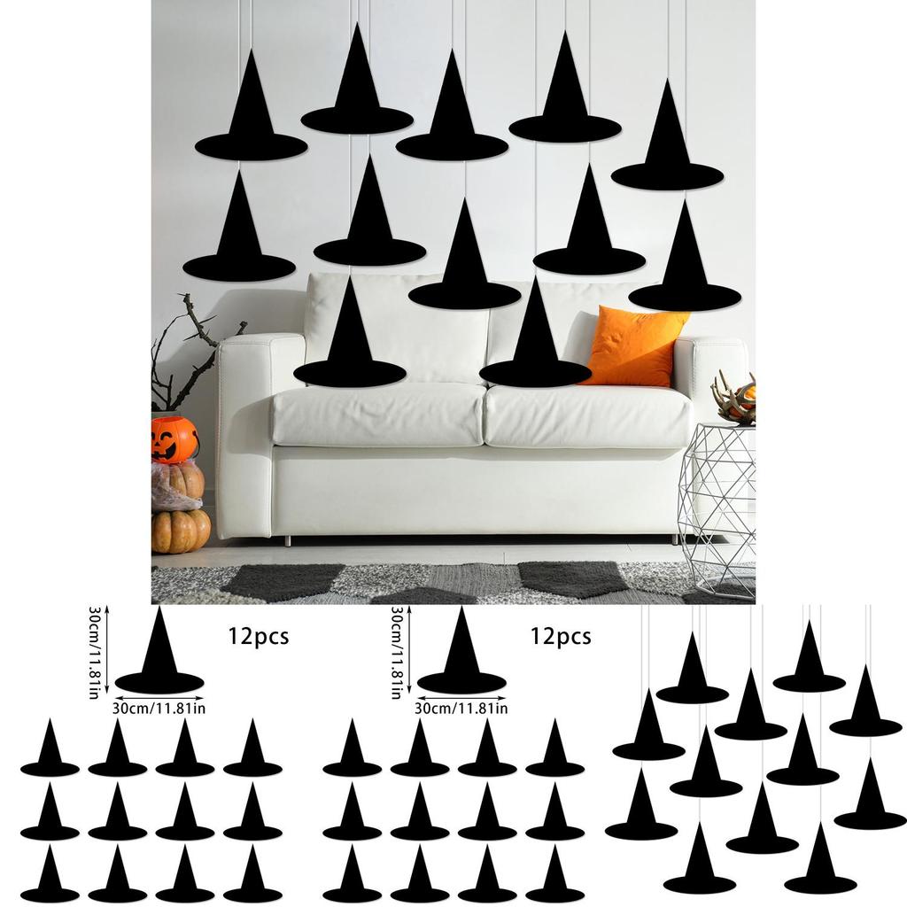 Halloween Witch Hat Paper Party Decor For Festive Scene Setting 12 Pack