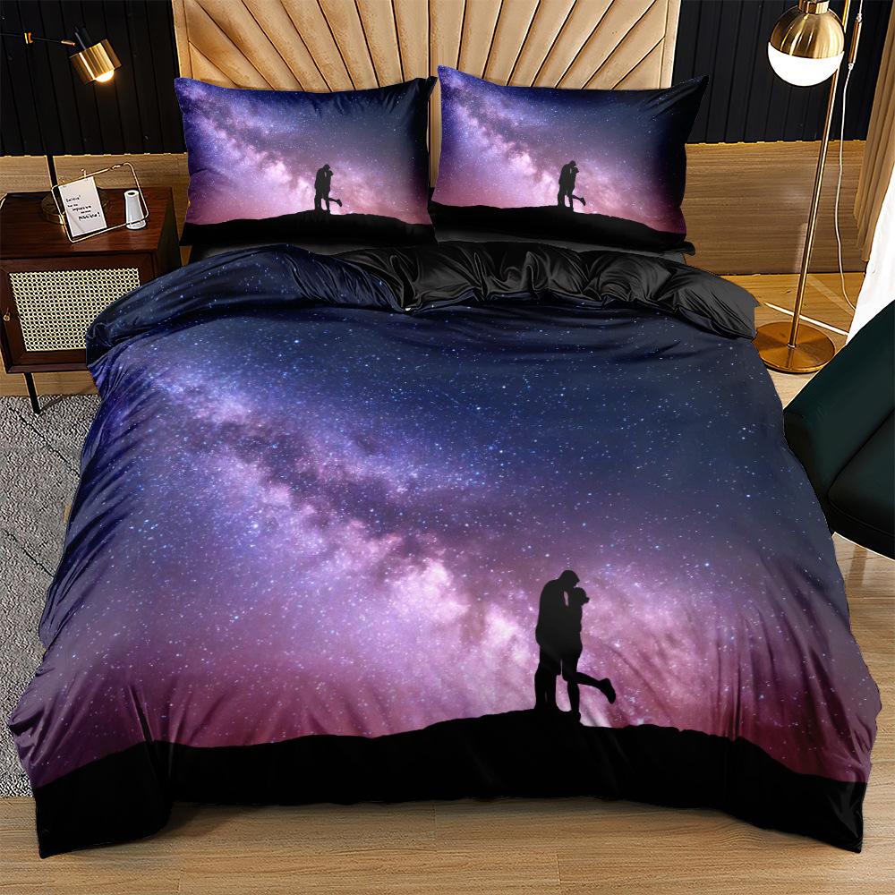 3D Creative Romantic and Beautiful Bedding Couple Down Duvet Cover Pillowcase 2/3pc King Queen Bed Cover Set Home Textile Gift