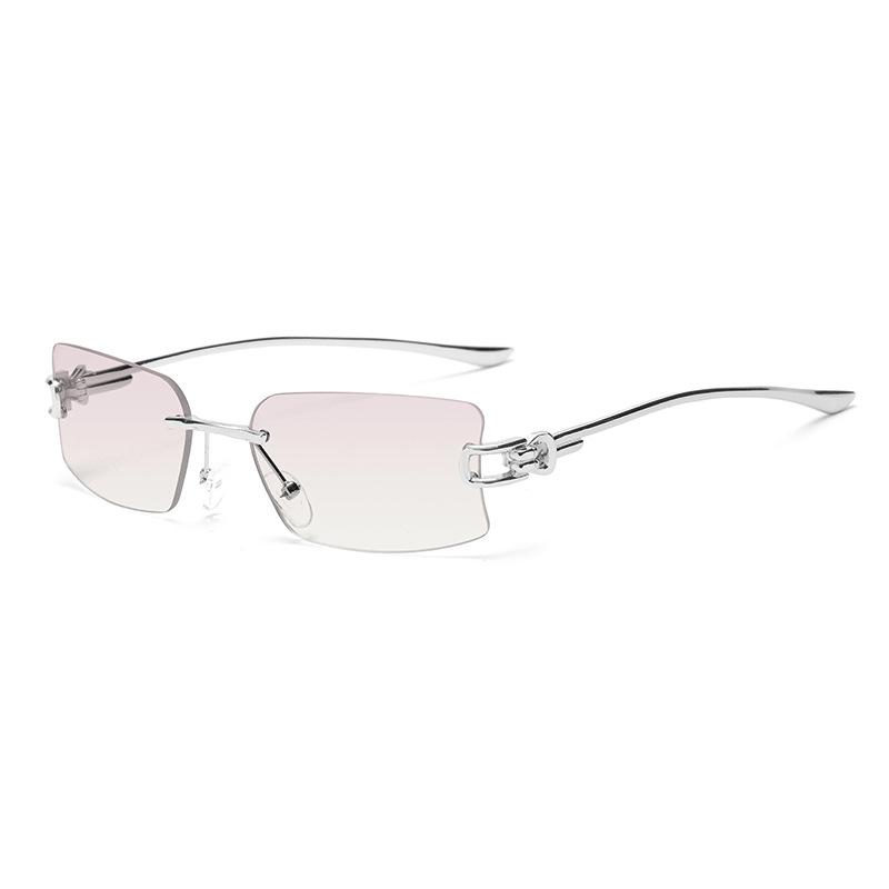 Frameless trimmed myopia glasses light luxury metal frameless glasses frames can be matched with degrees plain and thin optical frames