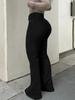 Women High Waist Flared Jeans Medium Stretch Slim Fit Bootcut Denim Pants Vintage Washed Casual Trousers