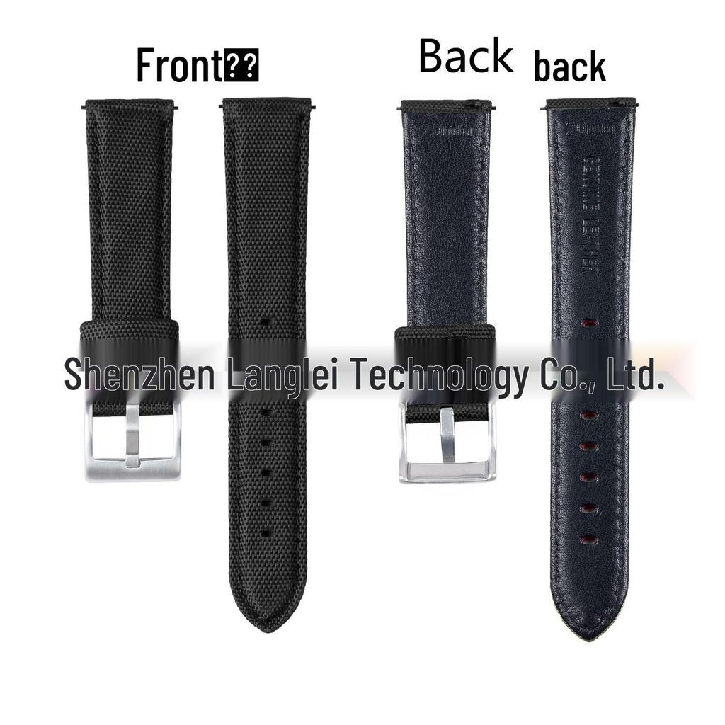 Quick Release Nylon Watch Strap with Leather Inner Layer, Available In 20mm & 22mm for Smartwatches