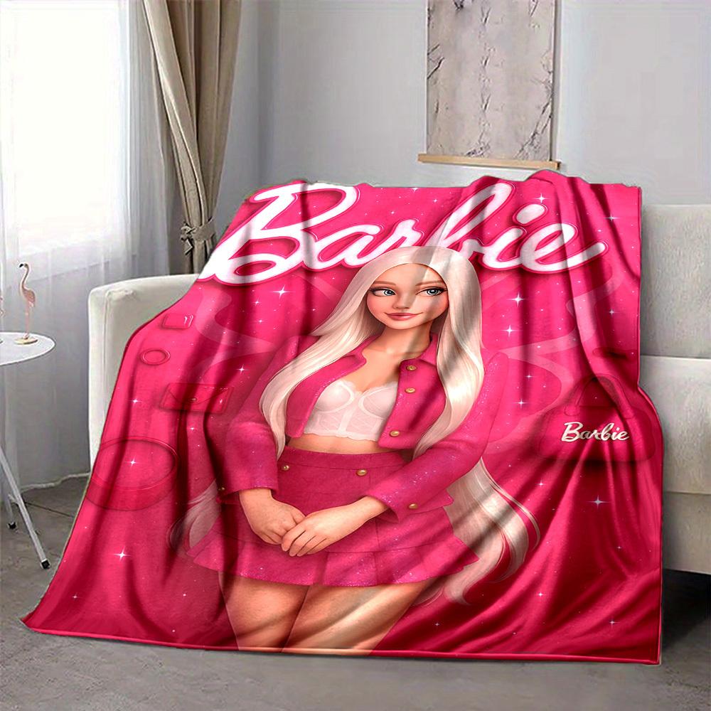 1pc Barbie Fashion Blanket Polyester Fiber, All Season Comfort for Sofa, Bed, Office, Car, Camping Ideal Home Decor & Gift, Office Comfort
