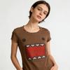 Casual Streetwear Kawaii Domo Kun Rhinestone Cartoon 2000s Quality Round Neck Short Sleeves Simple Daily Routine Fit T Shirt Top