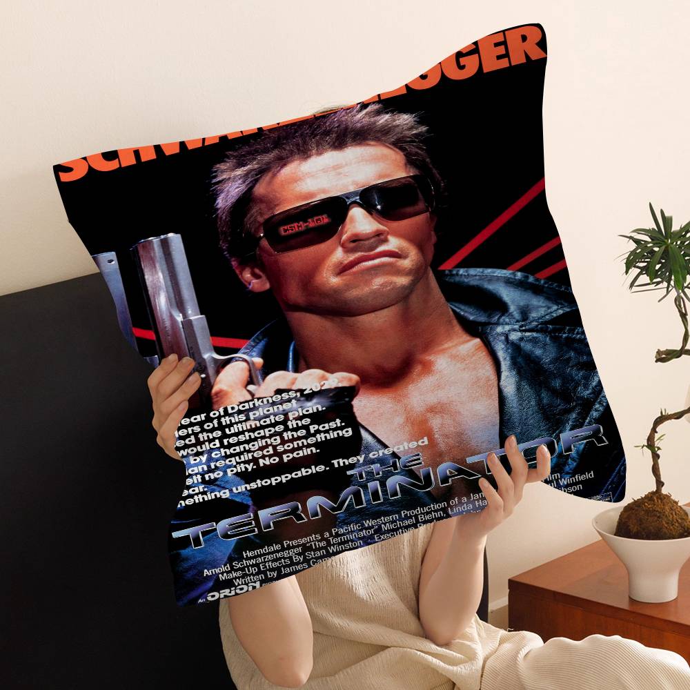 80er Jahre Film TV Der Terminator Kissenbezug Auto Überwurf Kissenbezug für Sofa Auto Weihnachtsgeschenk 40x40cm 45x45cm