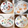 Lucky Koi And Floral Washbasin Sticker Self-Adhesive Waterproof Removable Bathroom Sticker, Wall Bathroom Sink Decal Home Decor