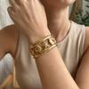 Klobbandarmband aus Edelstahl mit Seestern und Muschel für Damen Hohlmuschel Offener Armreif Sommer Strandurlaub Schmuck Geschenk
