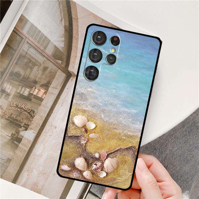 Seashell Shell Sea Art Phone Case For Samsung Galaxy S25 Ultra S9 S10 S20 S22 S21 Plus S23 FE S24 Ultra Full Cover