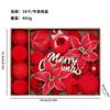 38pcs/set European Flocking Christmas Flowers - INS Style Decoration Set with Balls & Tree Pendants Home Xmas Tree Decorations