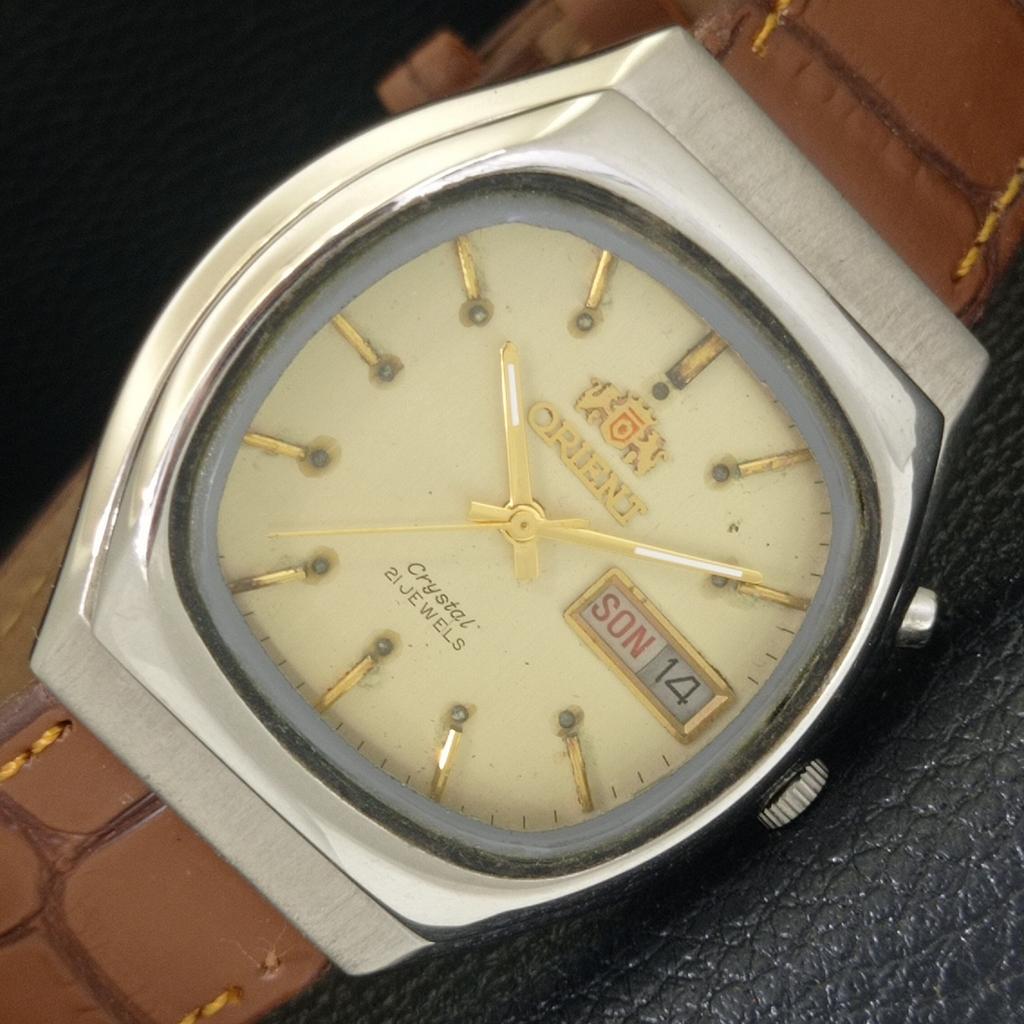 

VINTAGE ORIENT CRYSTAL AUTOMATIC 46941 JAPAN MENS ORIGINAL DIAL WATCH a703459-1 R213c-a703459