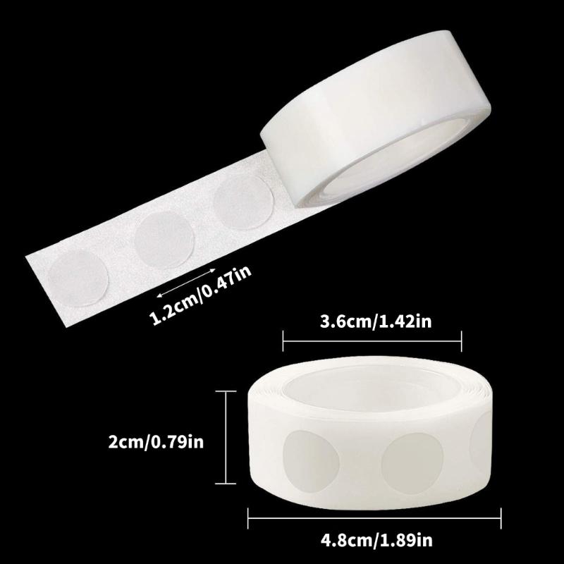 1000Pcs Invisible Double Side Adhesive Dots for Balloon Craft 1.2cm Clear Dots Sticker Removable for Wedding Decoration