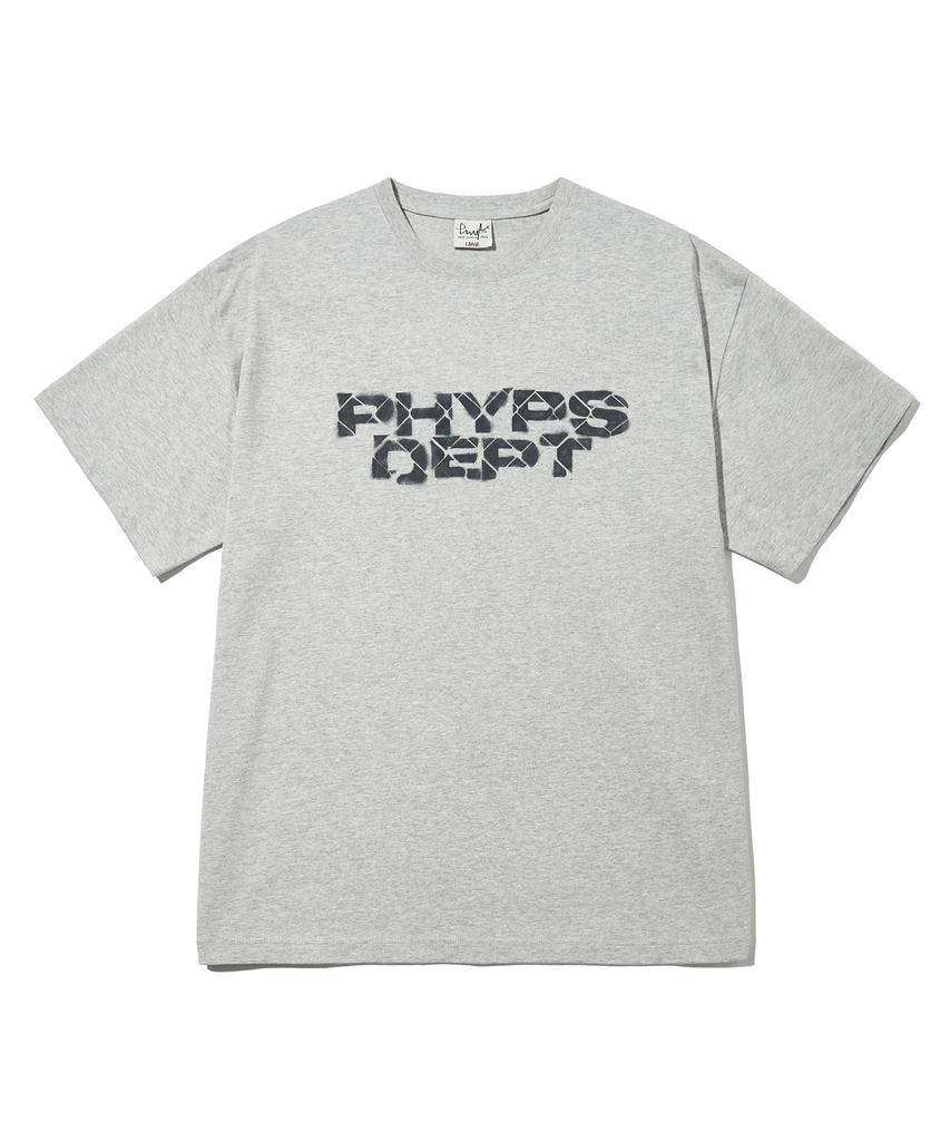PHYSICAL DEPARTMENT Typography Spray Short Sleeve T-Shirt_Gray