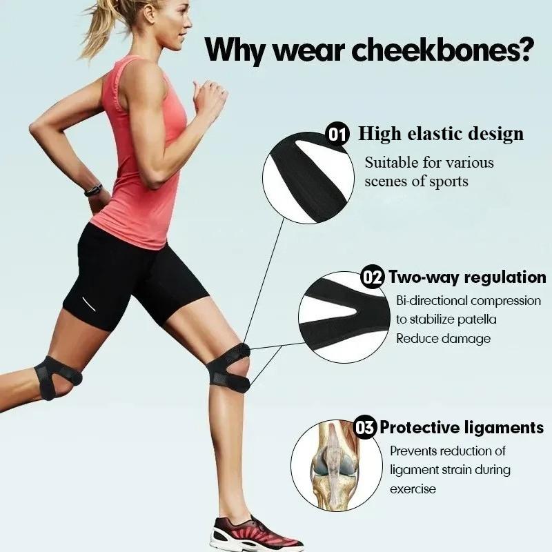 1PC Pressurized Knee Wrap Sleeve Support Bandage Pad Elastic Braces Knee Hole Kneepad Safety Basketball Tennis Cycling Knee Pads