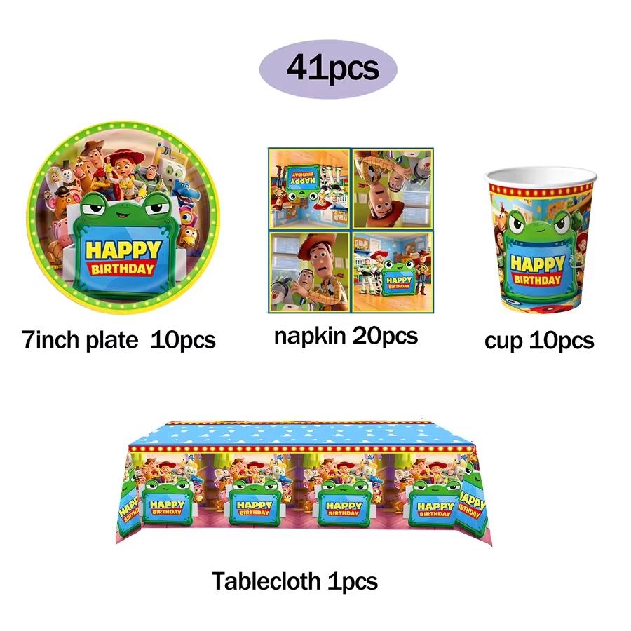 Toy Story Birthday Party Decoration Tableware Set for Baby Shower Or Any Celebration Includes Cups Plates Balloons - Christmas D