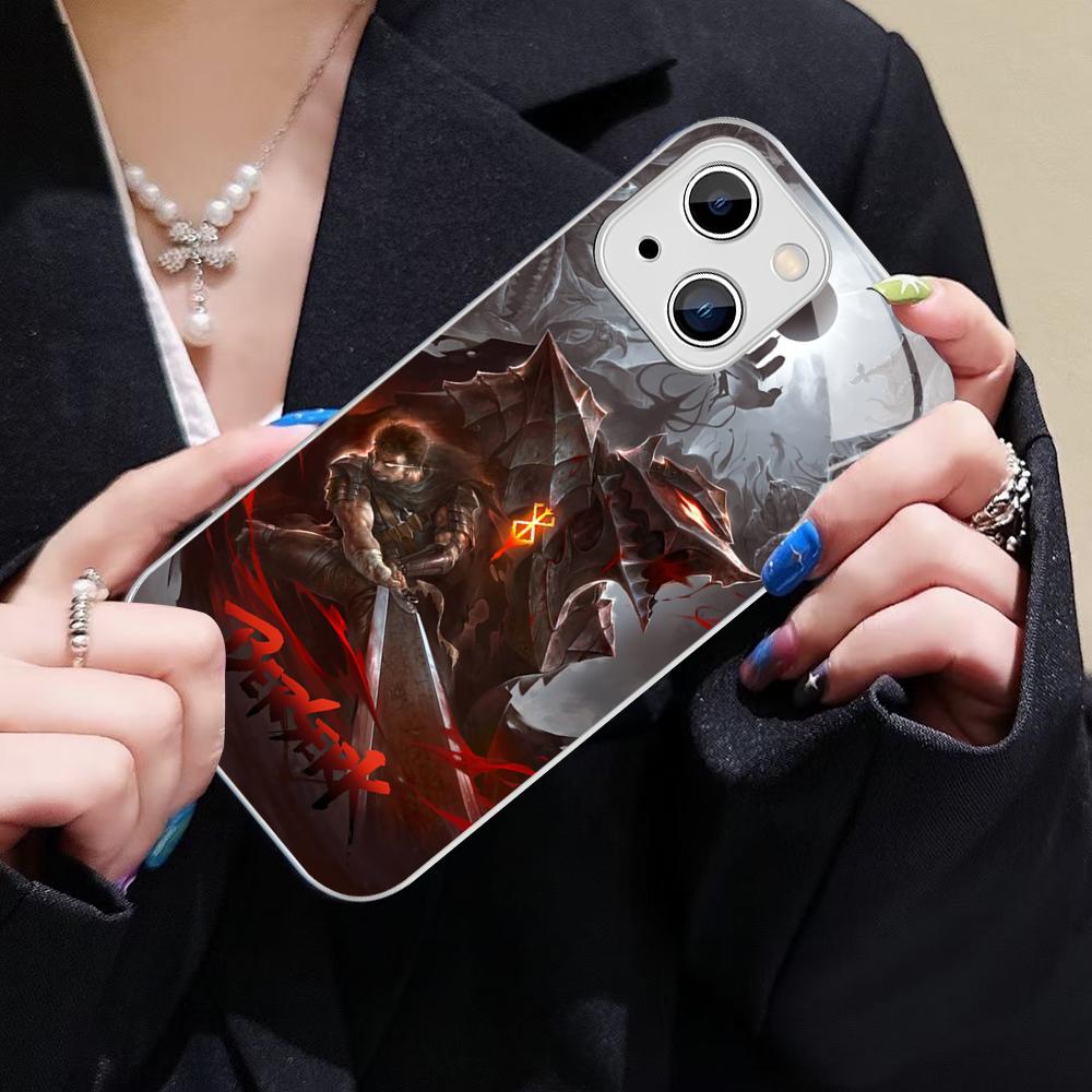 Anime Berserk Phone Case For IPhone 14 13 12 Mini 11 Pro XS Max X XR 14 Plus Tempered Glass Cover