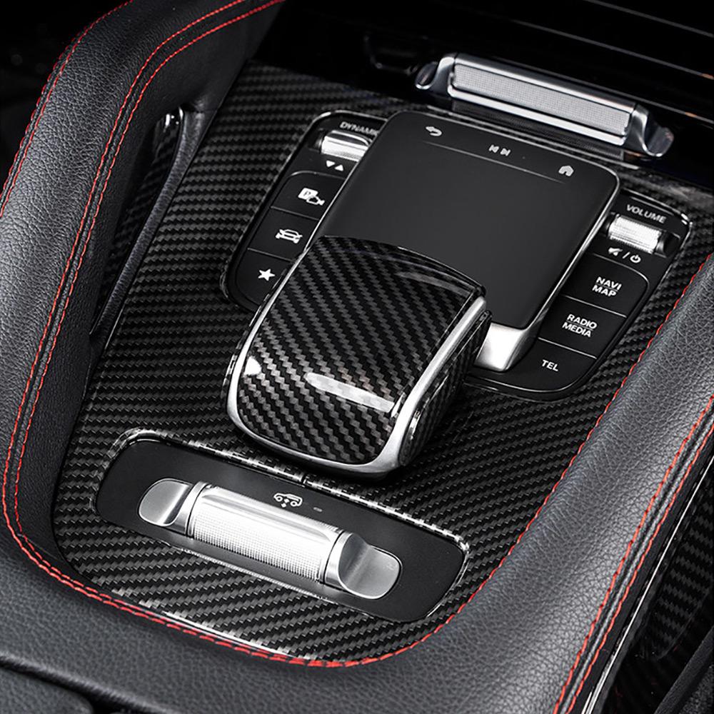 Kohlefaser Mittelkonsole Schalthebel Panel Abdeckung Für Mercedes Benz GLE W167 GLS450 X167 GLE C167 350 AMG 63 53 Dekoration Zierleiste