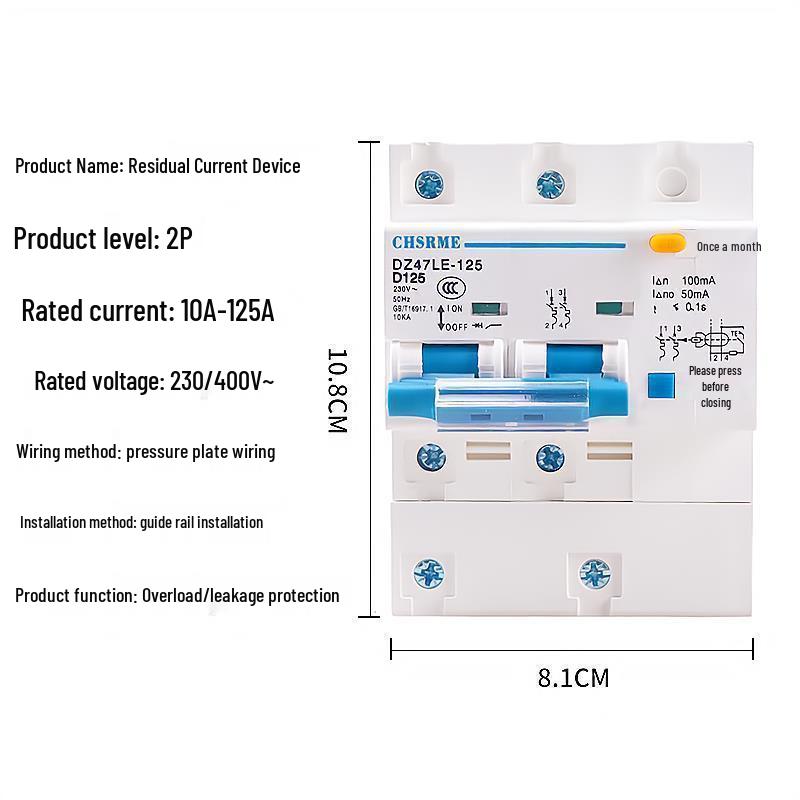 1P2P3P4P Residual Current Circuit Breaker Switch DZ47-63 - Main Household Air Circuit Breaker