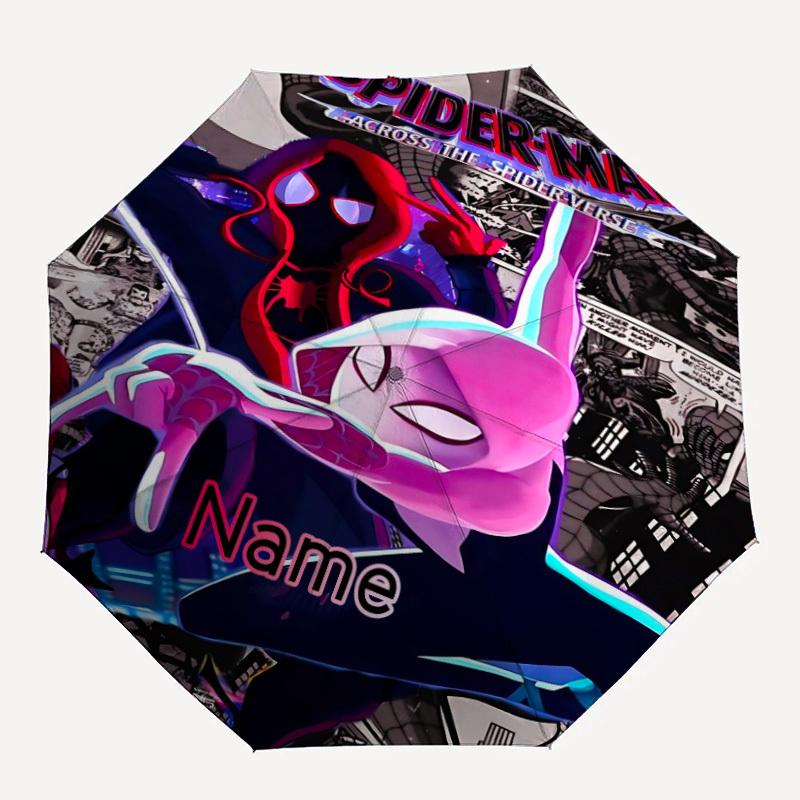 

1pc SpiderMan, SpiderVerse Custom Name Automatic Folding Umbrella, Durable Plastic & Iron, Lightweight for Outdoor Daily Use S1230026