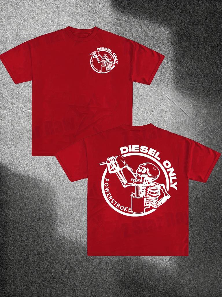 Diesel Only Skull Print T Shirt Men Women Cotton Tees Luxury Brand Short Sleeve High Quality Y2k Tops Men's T-shirt Streetwear