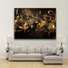 2D Luxury Music Art Backdrop, Black and Gold Notes with Sparkles for Wall Decor