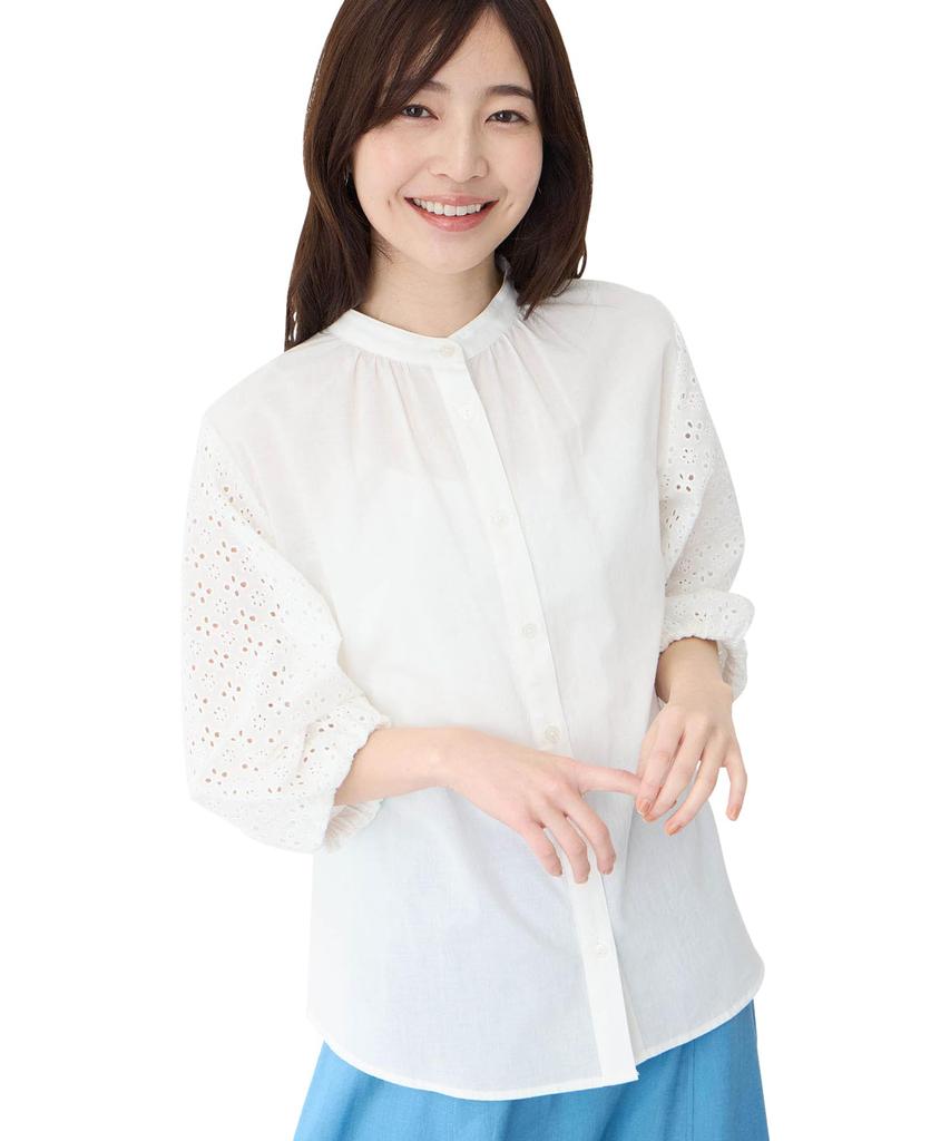 Petit Honfleur Lace Sleeve Blouse Size 11 Women's 523276, White,