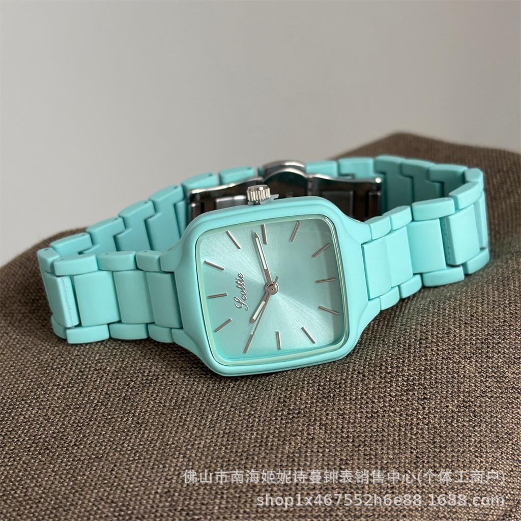 Neue Frühjahrs-Dopamin-Farbe Großes Zifferblatt Mode Koreanischer Ins-Stil Damenarmbanduhr