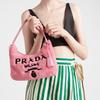 Prada Re-Edition 2000 Embroidered Logo And Enamel Triangle Logo Soft Terry Fabric Hobo Bag Women bags Pink 1NE515_2DXO_F046J