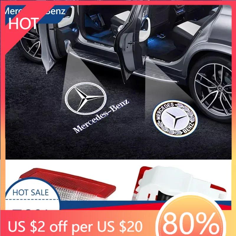New 2025 Hot 70% OFF 2pcs Car Door Welcome Light Led HD Projector Lamp Courtesy Lights For Mercedes Benz A C E Class GLE GLB GLC