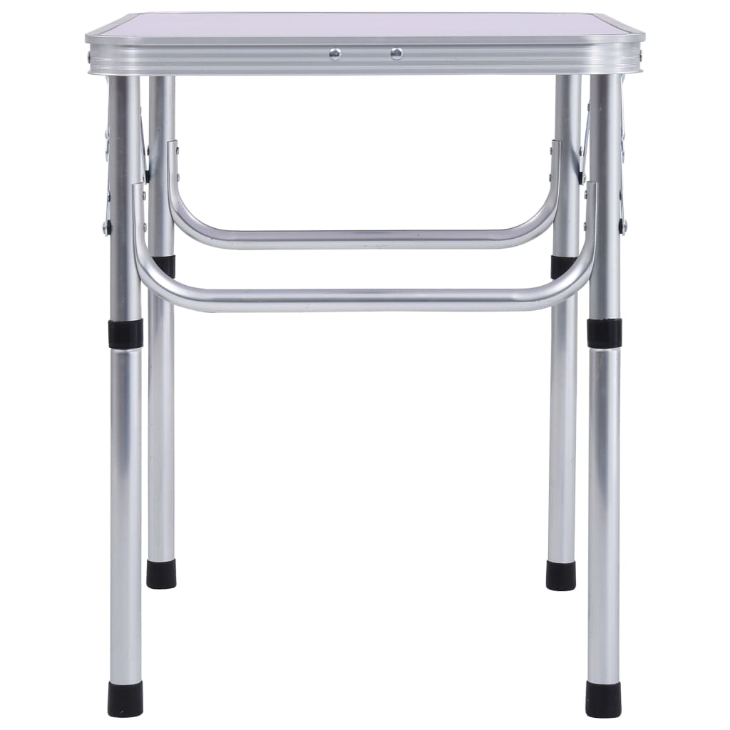 Foldable Camping Table White Aluminum 60 x 45 cm