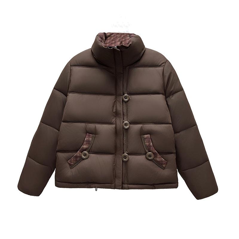 Small stand-up collar cotton-padded jacket women's winter new warm fashion foreign style short small cotton-padded jacket