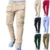 Men's Stretch Cargo Pants with Multi Pockets and Reflective, Straight Leg Workout Fitness Casual Long Pants for Spring and Fall