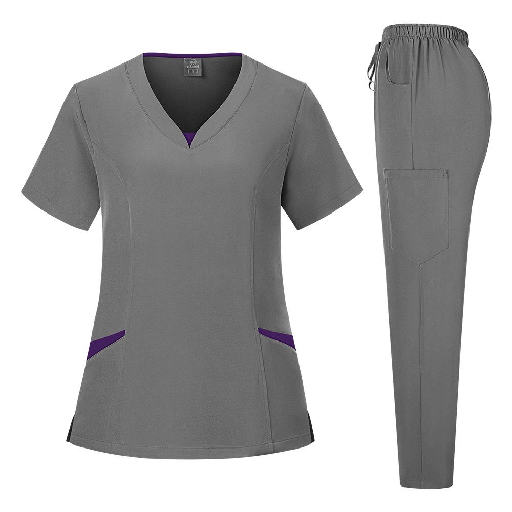 Nurse Uniform Scrub Suit for Operating Room: Breathable, Sweat-Absorbent Two-Piece Medical Workwear Set.