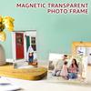3 Pcs Magnetic Photo Frames with Stand Acrylic Scalloped Picture Frame Clear Magnetic Photo Frame Multifunctional Magnet Picture