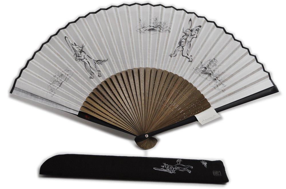 

Складной веер для большого с веером складной веер белый [Maisendou] мужчины, размер, чехол, набор, Синракудзюгига, белый