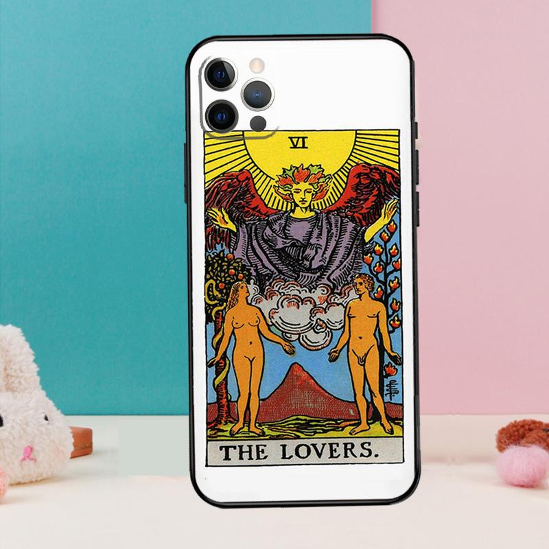 Tarot Card Astrology Sun Moon Lover Phone Case For iPhone 18 16 15 14 13 12 11 Pro Max 12 13 mini XR 15 16 Plus 16e Cover Coque